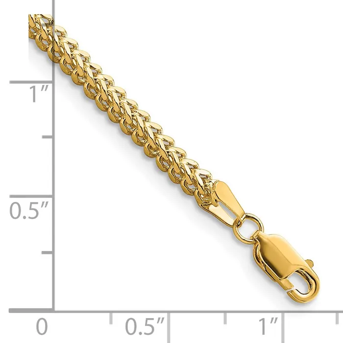 Bracelets TreasureFineJewelers 14K 7 inch 23mm Franco with Lobster Clasp Bracelet