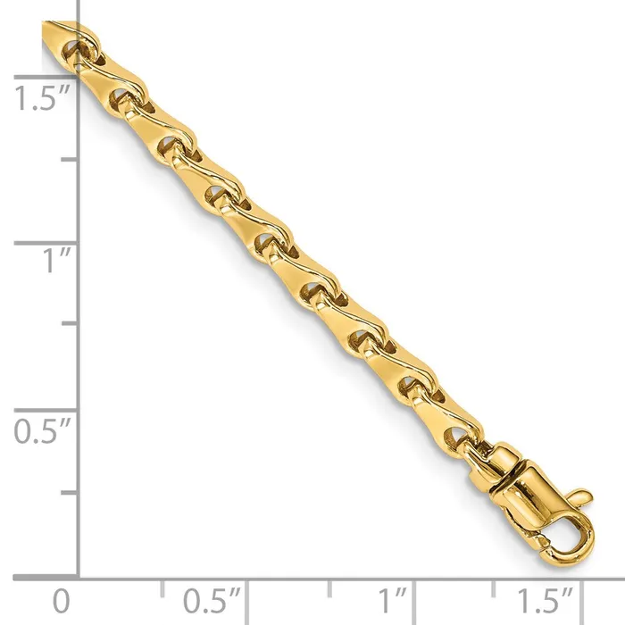 Bracelets TreasureFineJewelers 14K 825 inch 34mm Hand Polished Fancy Link with Lobster Clasp Bracelet