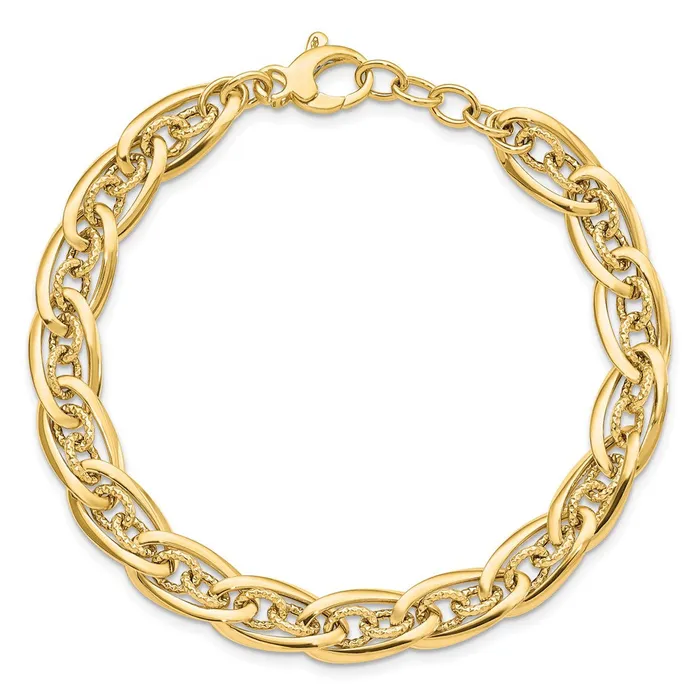 Bracelets TreasureFineJewelers 14K Polished Fancy Link Bracelet