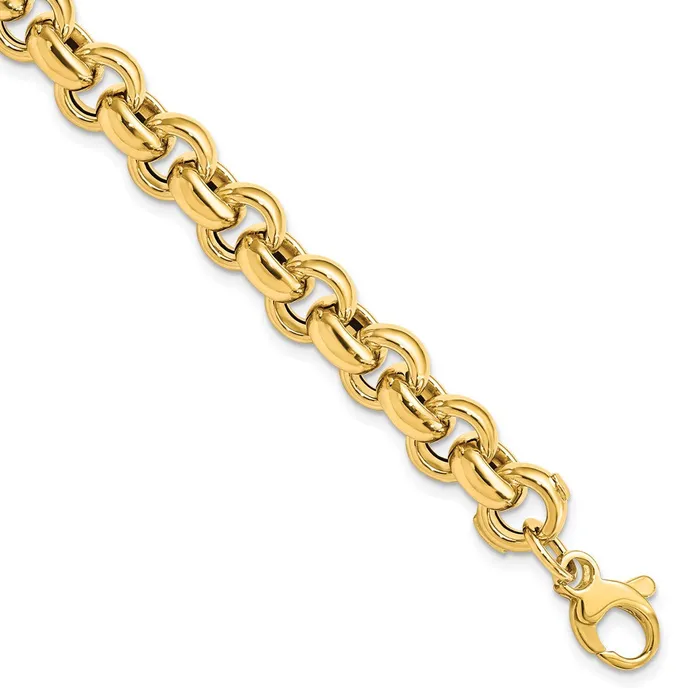 Bracelets TreasureFineJewelers 14K Polished Rolo Link Bracelet