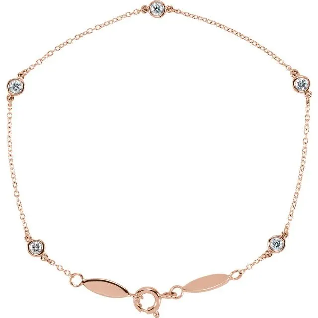 Bracelets TreasureFineJewelers 14K Rose Gold 13 CTW LabGrown Diamond BezelSet Station 7 Bracelet Bracelets TreasureFineJewelers 14K Rose Gold 13 CTW LabGrown Diamond BezelSet Station 7 Bracelet