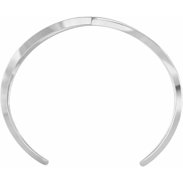 Bracelets TreasureFineJewelers 14K White CrissCross Cuff 7 Bracelet