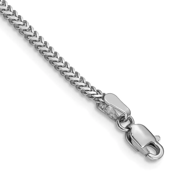 Bracelets TreasureFineJewelers 14k White Gold 14mm Franco with Lobster Clasp Bracelet