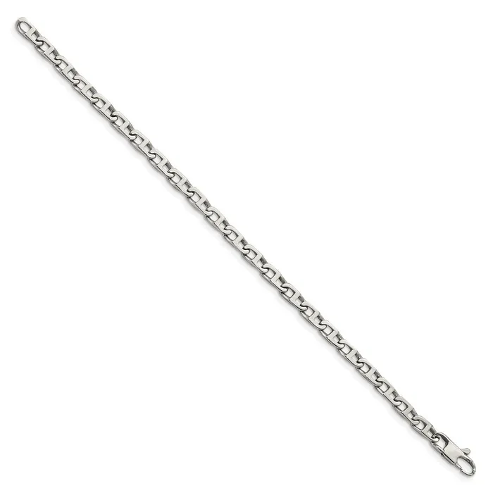 Bracelets TreasureFineJewelers Chisel Stainless Steel Polished 775 inch Oval Link Bracelet