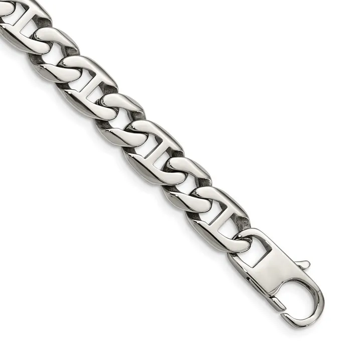 Bracelets TreasureFineJewelers Chisel Stainless Steel Polished 825 inch Link Bracelet Bracelets TreasureFineJewelers Chisel Stainless Steel Polished 825 inch Link Bracelet