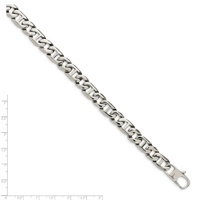 Bracelets TreasureFineJewelers Chisel Stainless Steel Polished 825 inch Link Bracelet