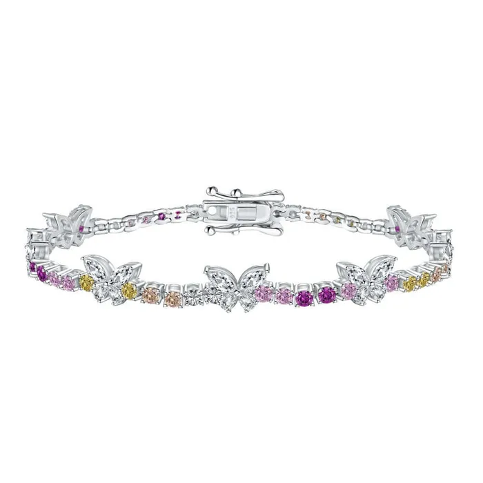 Bracelets Trendolla Jewelry Butterfly Rainbow Tennis Bracelet
