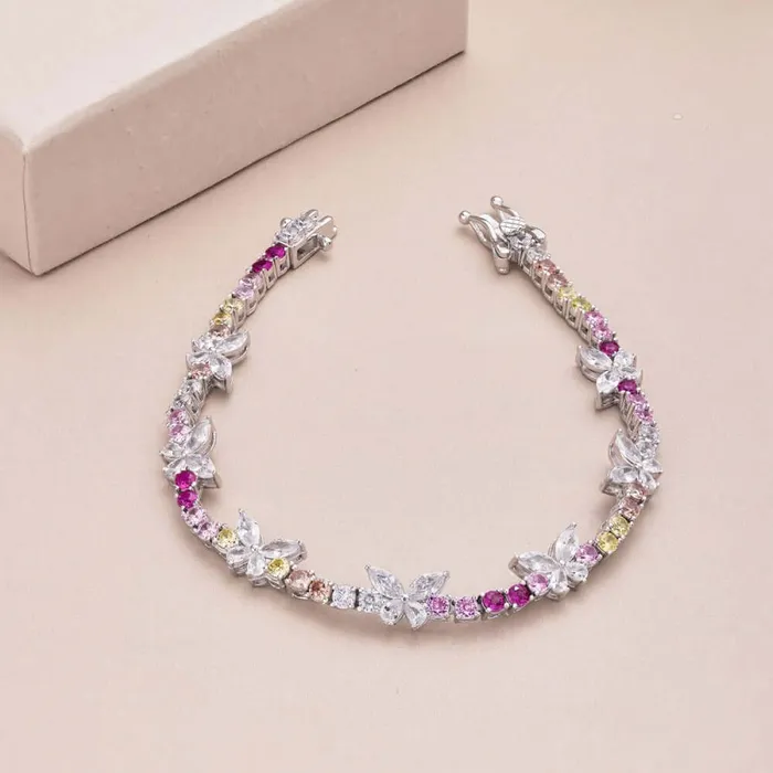 Bracelets Trendolla Jewelry Butterfly Rainbow Tennis Bracelet