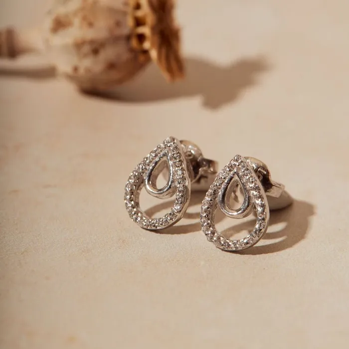 Brizo Tear Drop Sterling Silver Earrings Ema Jewels Earrings