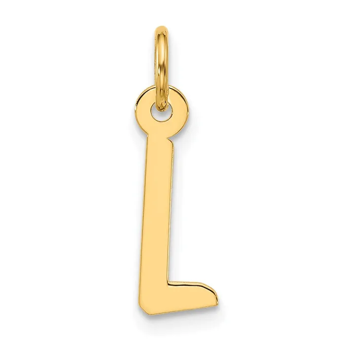Charm Necklaces 10k Yellow Gold Large Slanted Block Initial L Charm TreasureFineJewelers Charm Necklaces 10k Yellow Gold Large Slanted Block Initial L Charm TreasureFineJewelers