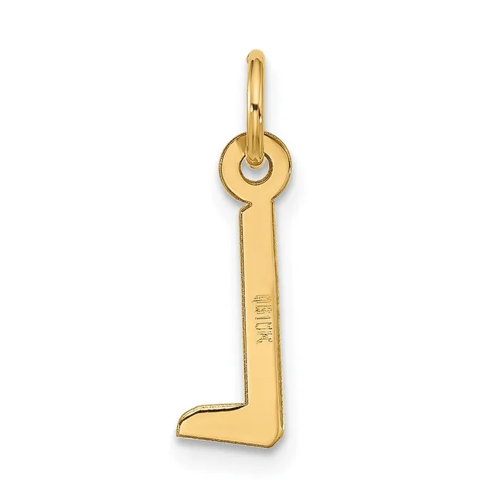 Charm Necklaces 10k Yellow Gold Large Slanted Block Initial L Charm TreasureFineJewelers