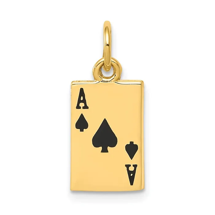 Charm Necklaces 14k Enameled Ace of Spades Card Charm TreasureFineJewelers Charm Necklaces 14k Enameled Ace of Spades Card Charm TreasureFineJewelers