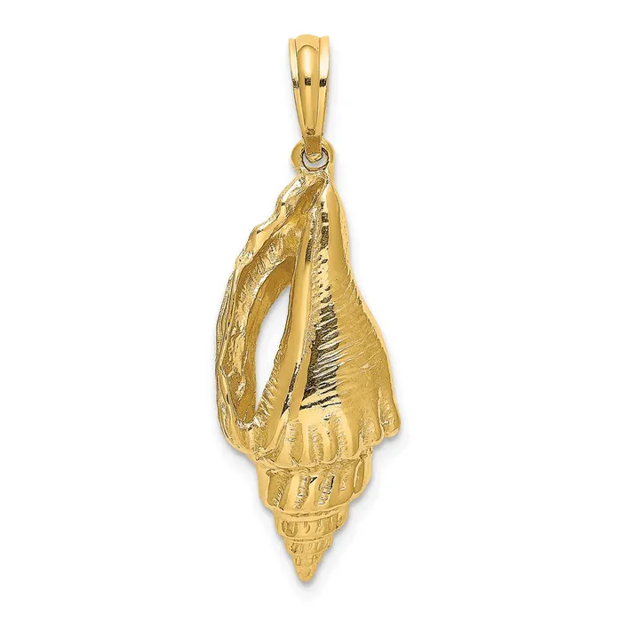Charm Necklaces 14K Polished Elongated Shell Charm TreasureFineJewelers