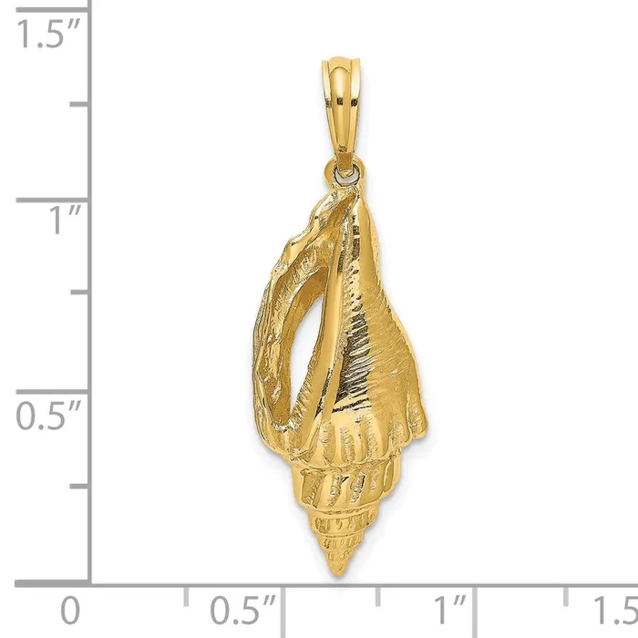 Charm Necklaces 14K Polished Elongated Shell Charm TreasureFineJewelers