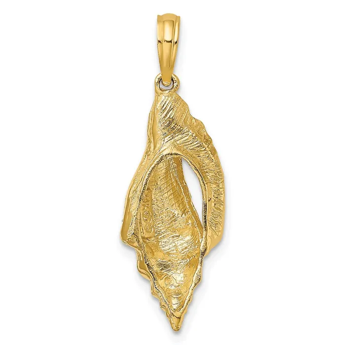 Charm Necklaces 14K Polished Elongated Shell Charm TreasureFineJewelers
