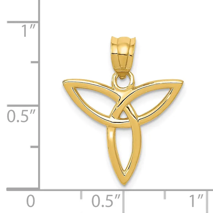 Charm Necklaces 14k Trinity Symbol Charm TreasureFineJewelers