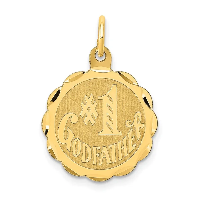 Charm Necklaces 14k Yellow Gold 1 GODFATHER Charm TreasureFineJewelers