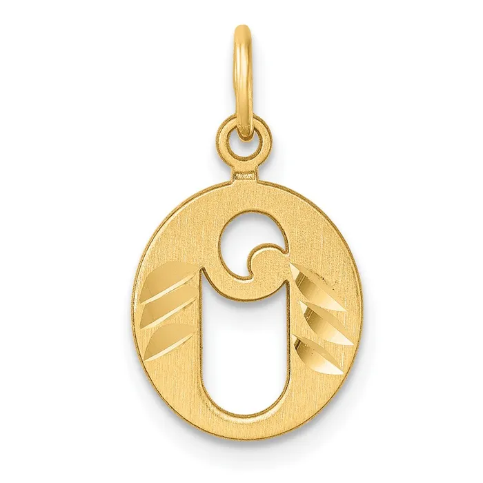 Charm Necklaces 14k Yellow Gold Diamondcut Letter O Initial Charm TreasureFineJewelers Charm Necklaces 14k Yellow Gold Diamondcut Letter O Initial Charm TreasureFineJewelers