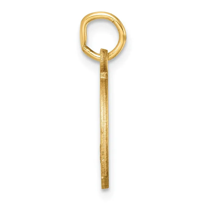 Charm Necklaces 14k Yellow Gold Diamondcut Letter O Initial Charm TreasureFineJewelers