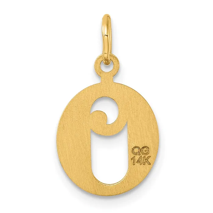 Charm Necklaces 14k Yellow Gold Diamondcut Letter O Initial Charm TreasureFineJewelers