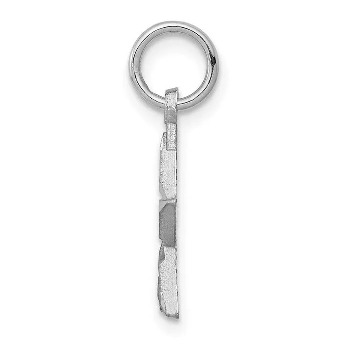 Charm Necklaces TreasureFineJewelers 10k White Gold Diamondcut Star Charm