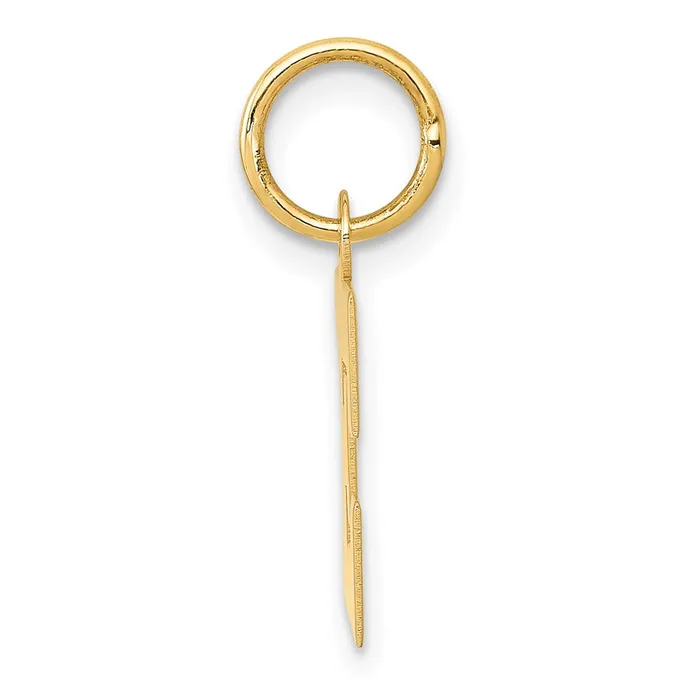 Charm Necklaces TreasureFineJewelers 10k Yellow Gold Small Block Initial E Charm