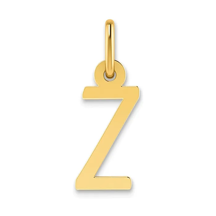 Charm Necklaces TreasureFineJewelers 10k Yellow Gold Small Slanted Block Initial Z Charm Charm Necklaces TreasureFineJewelers 10k Yellow Gold Small Slanted Block Initial Z Charm