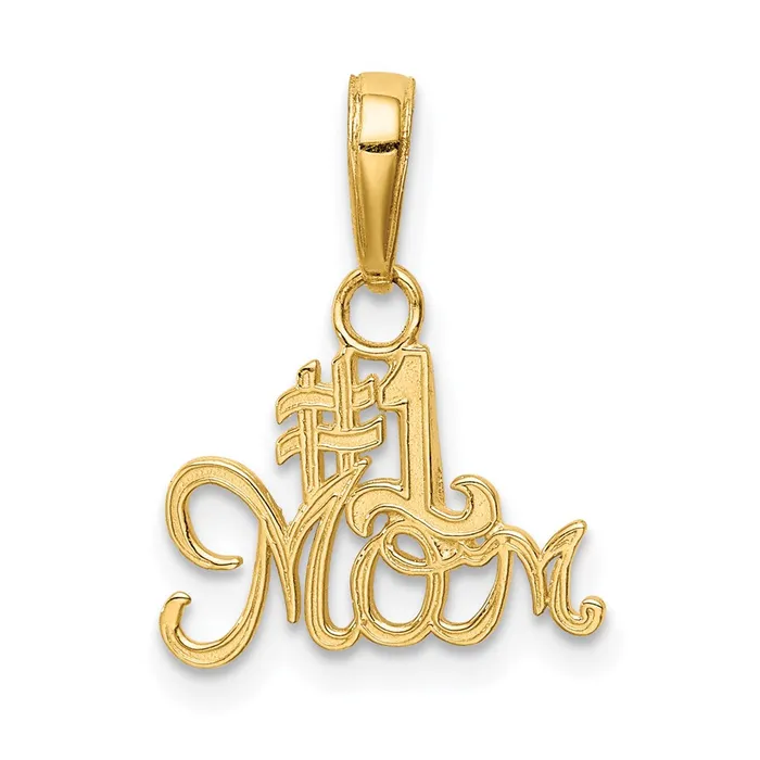 Charm Necklaces TreasureFineJewelers 14k 1 MOM Charm