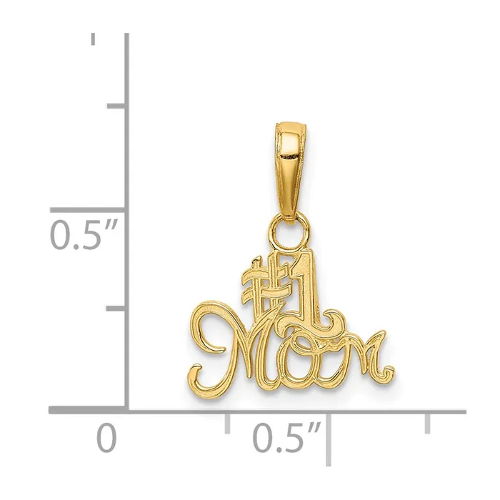 Charm Necklaces TreasureFineJewelers 14k 1 MOM Charm
