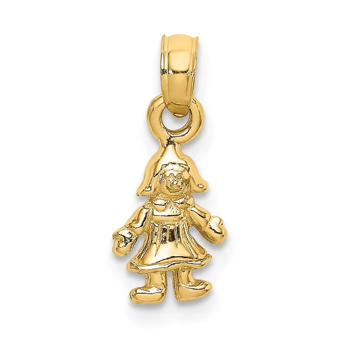 Charm Necklaces TreasureFineJewelers 14K 3D MINI DOLL Charm