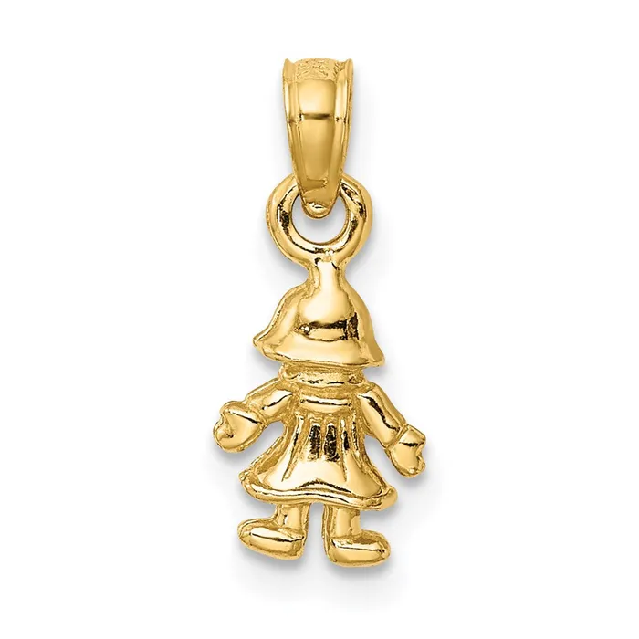 Charm Necklaces TreasureFineJewelers 14K 3D MINI DOLL Charm