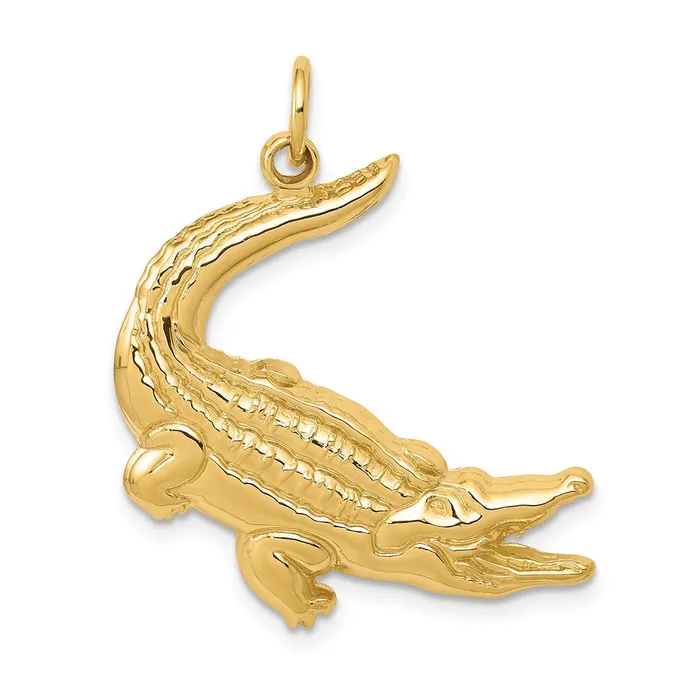 Charm Necklaces TreasureFineJewelers 14k Alligator Charm