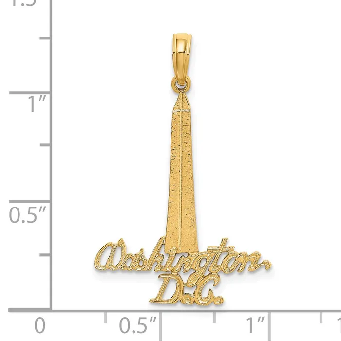 Charm Necklaces TreasureFineJewelers 14K WASHINGTON DC Washington Monument Charm