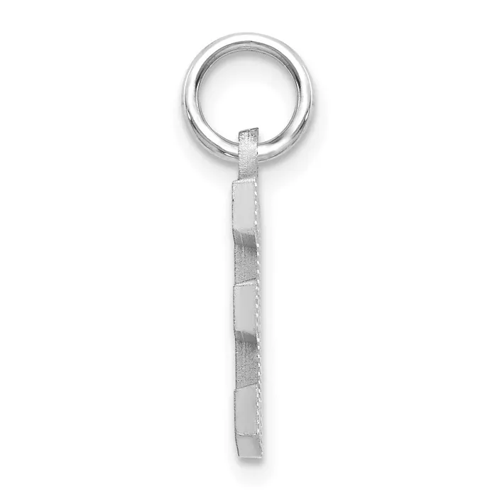 Charm Necklaces TreasureFineJewelers 14k White Gold Satin Diamondcut Letter E Initial Charm