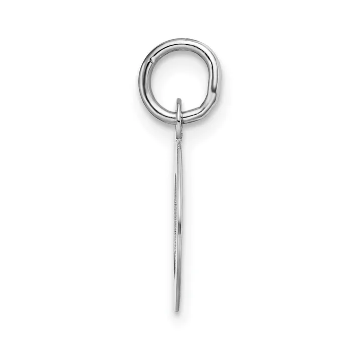 Charm Necklaces TreasureFineJewelers 14k White Gold Small Block Letter O Initial Charm