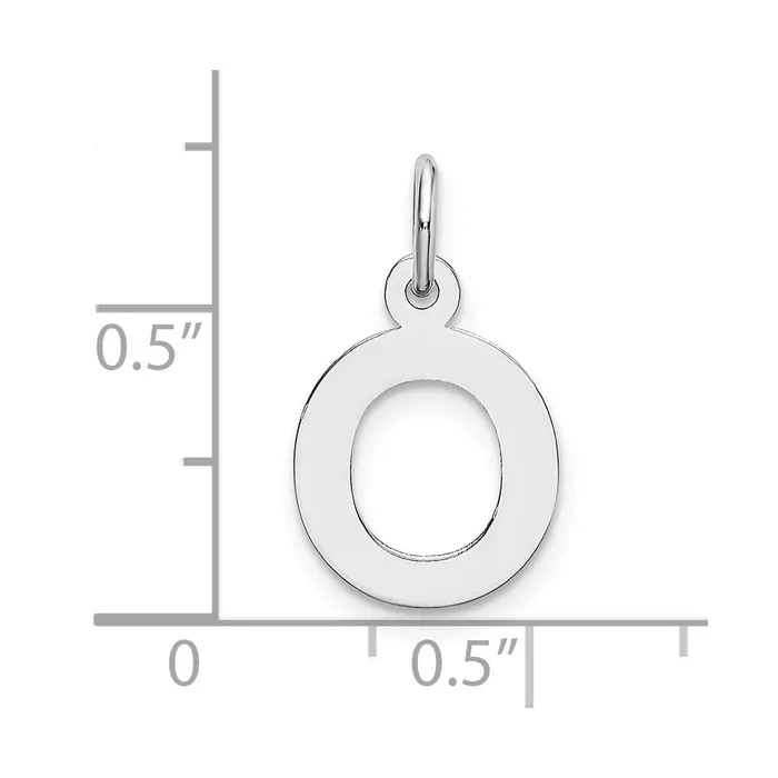 Charm Necklaces TreasureFineJewelers 14k White Gold Small Block Letter O Initial Charm