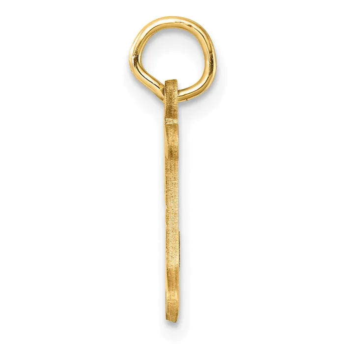 Charm Necklaces TreasureFineJewelers 14k Yellow Gold Diamondcut Letter I Initial Charm