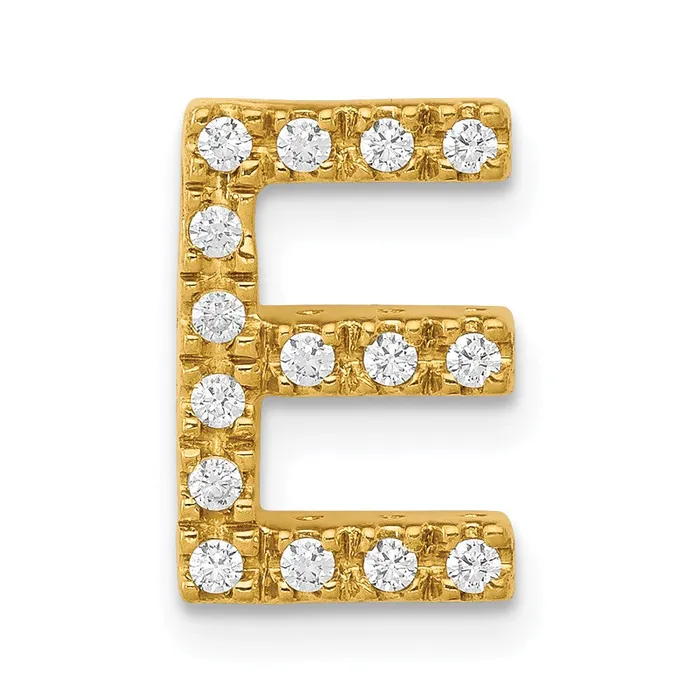 Charm Necklaces TreasureFineJewelers 14k Yellow Gold Diamond Letter E Initial Charm Charm Necklaces TreasureFineJewelers 14k Yellow Gold Diamond Letter E Initial Charm