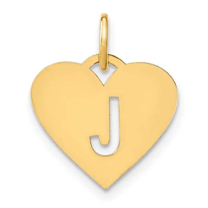 Charm Necklaces TreasureFineJewelers 14k Yellow Gold Initial Letter J Initial Charm Charm Necklaces TreasureFineJewelers 14k Yellow Gold Initial Letter J Initial Charm