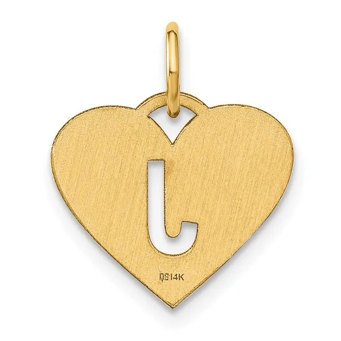 Charm Necklaces TreasureFineJewelers 14k Yellow Gold Initial Letter J Initial Charm