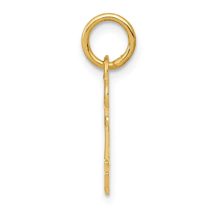 Charm Necklaces TreasureFineJewelers 14k Yellow Gold Key Letter F Initial Charm