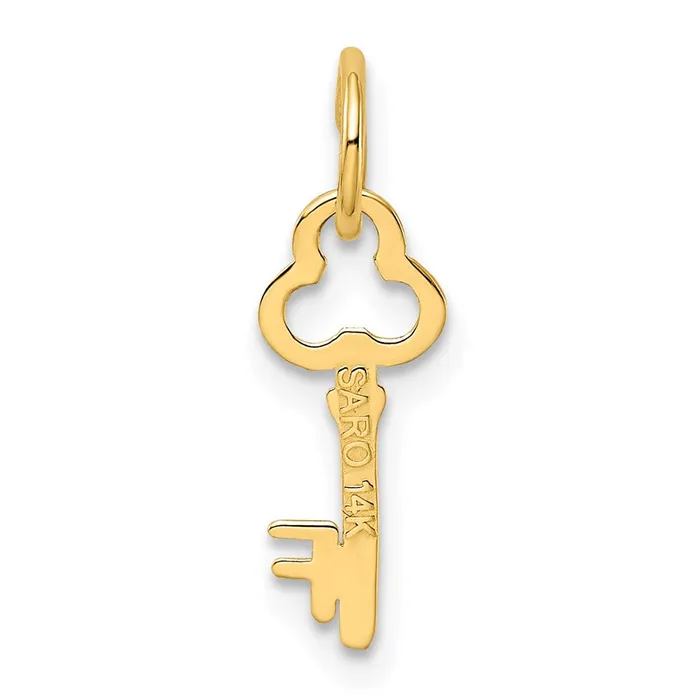 Charm Necklaces TreasureFineJewelers 14k Yellow Gold Key Letter F Initial Charm