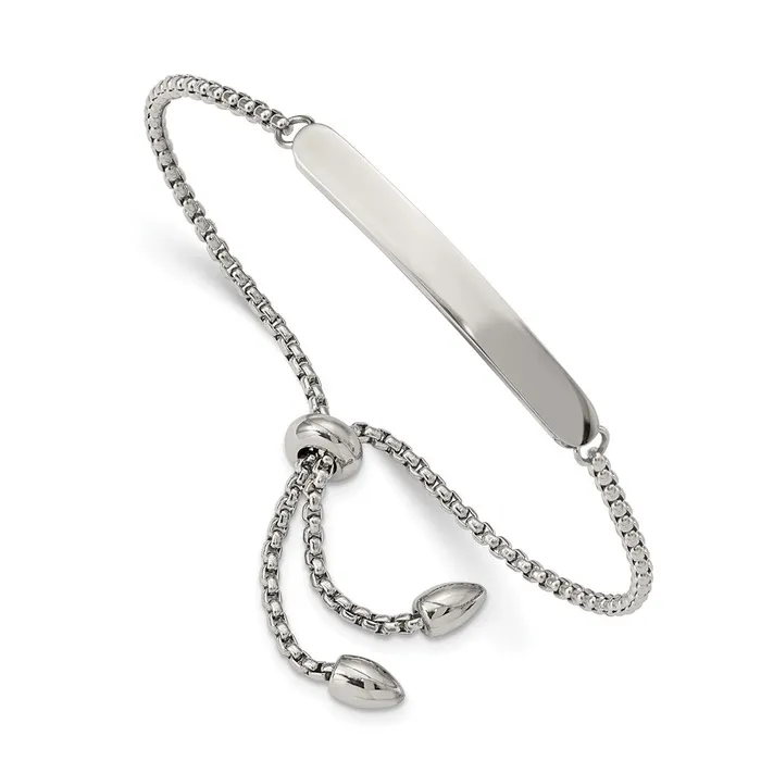 Chisel Stainless Steel Polished Adjustable ID Bracelet TreasureFineJewelers Bracelets Chisel Stainless Steel Polished Adjustable ID Bracelet TreasureFineJewelers Bracelets