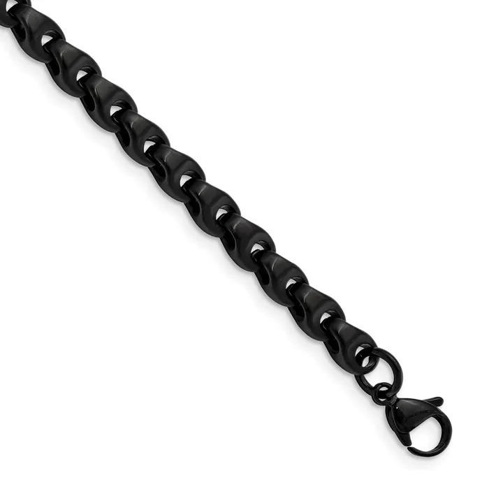 Chisel Stainless Steel Polished Black IPplated 9 inch Bracelet TreasureFineJewelers Bracelets Chisel Stainless Steel Polished Black IPplated 9 inch Bracelet TreasureFineJewelers Bracelets