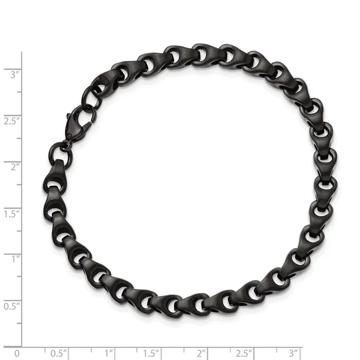 Chisel Stainless Steel Polished Black IPplated 9 inch Bracelet TreasureFineJewelers Bracelets