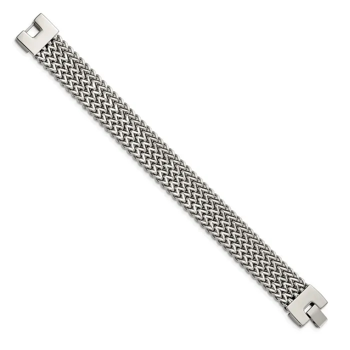 Chisel Stainless Steel Polished Woven 75 inch Bracelet TreasureFineJewelers Bracelets