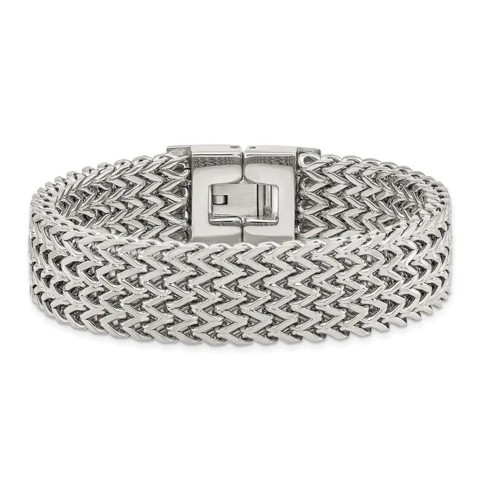Chisel Stainless Steel Polished Woven 75 inch Bracelet TreasureFineJewelers Bracelets