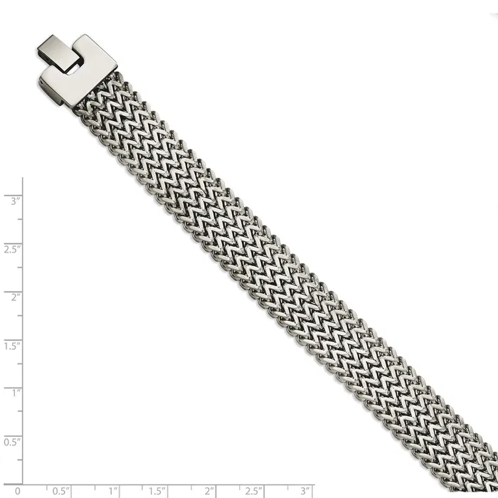 Chisel Stainless Steel Polished Woven 75 inch Bracelet TreasureFineJewelers Bracelets
