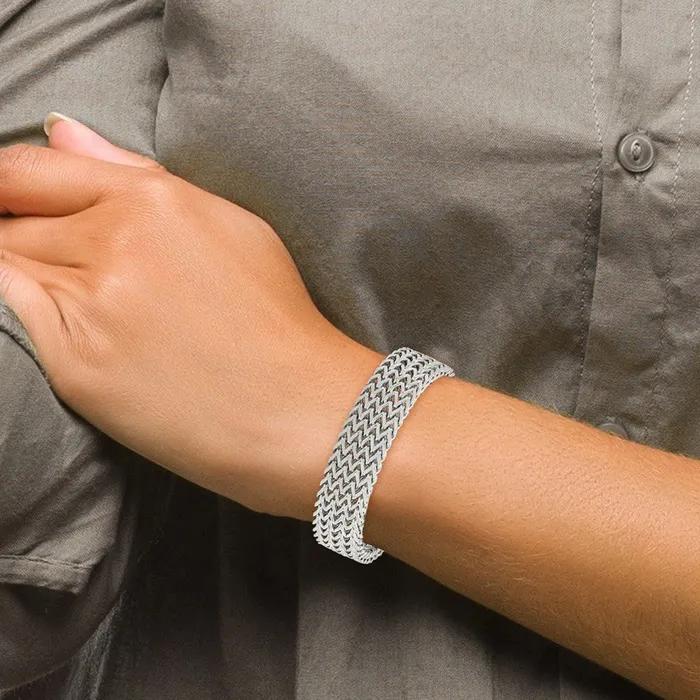 Chisel Stainless Steel Polished Woven 75 inch Bracelet TreasureFineJewelers Bracelets