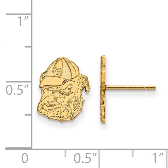 Earrings TreasureFineJewelers 10k Gold University of Georgia Bulldog Small Post Earrings